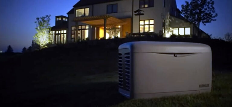 A standby generator provides power during a power outage